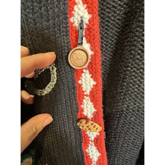 handknits storybook womens long sleeve button front sweater cardigan size Medium - Picture 5 of 14